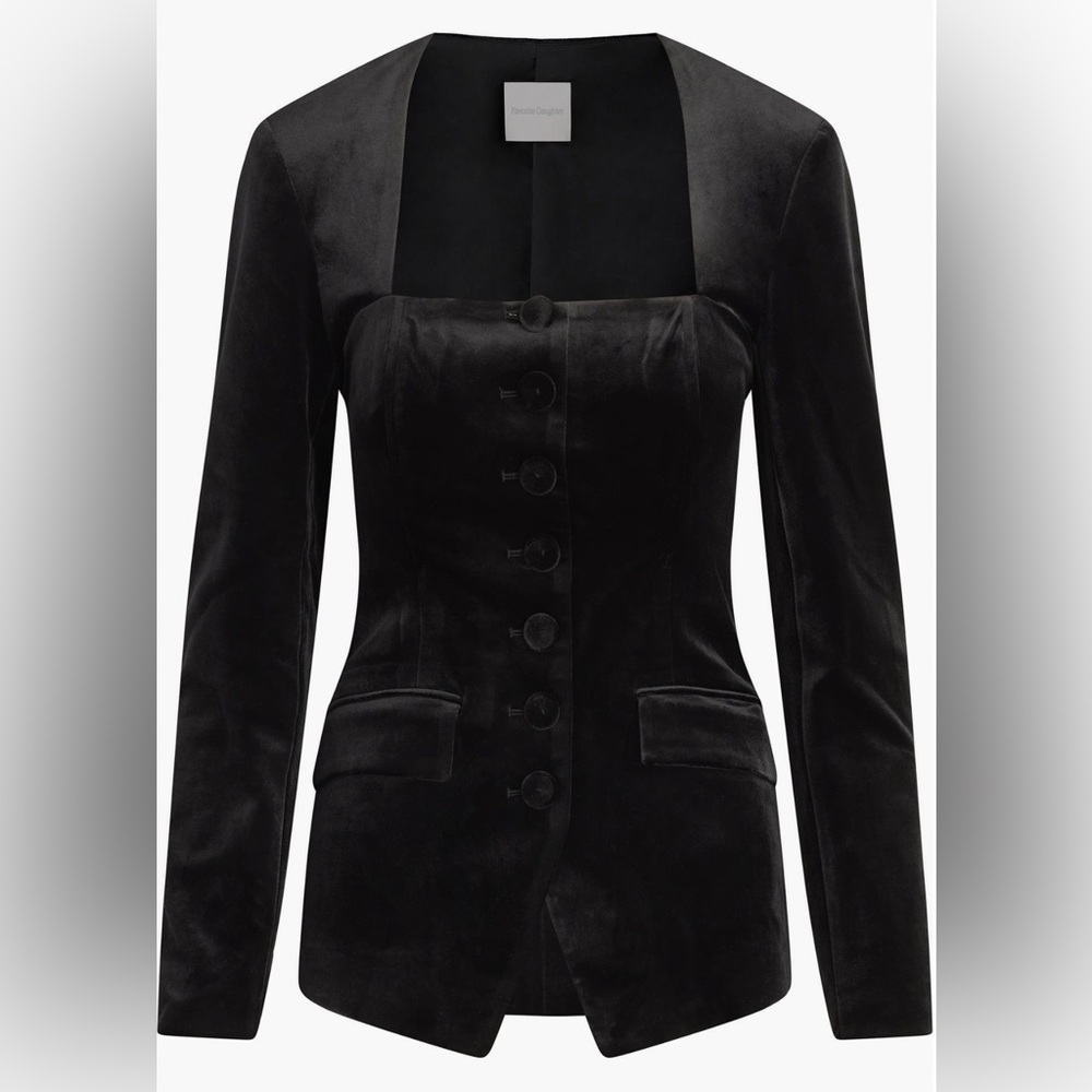 Favorite Daughter Penelope Black Velvet Blazer